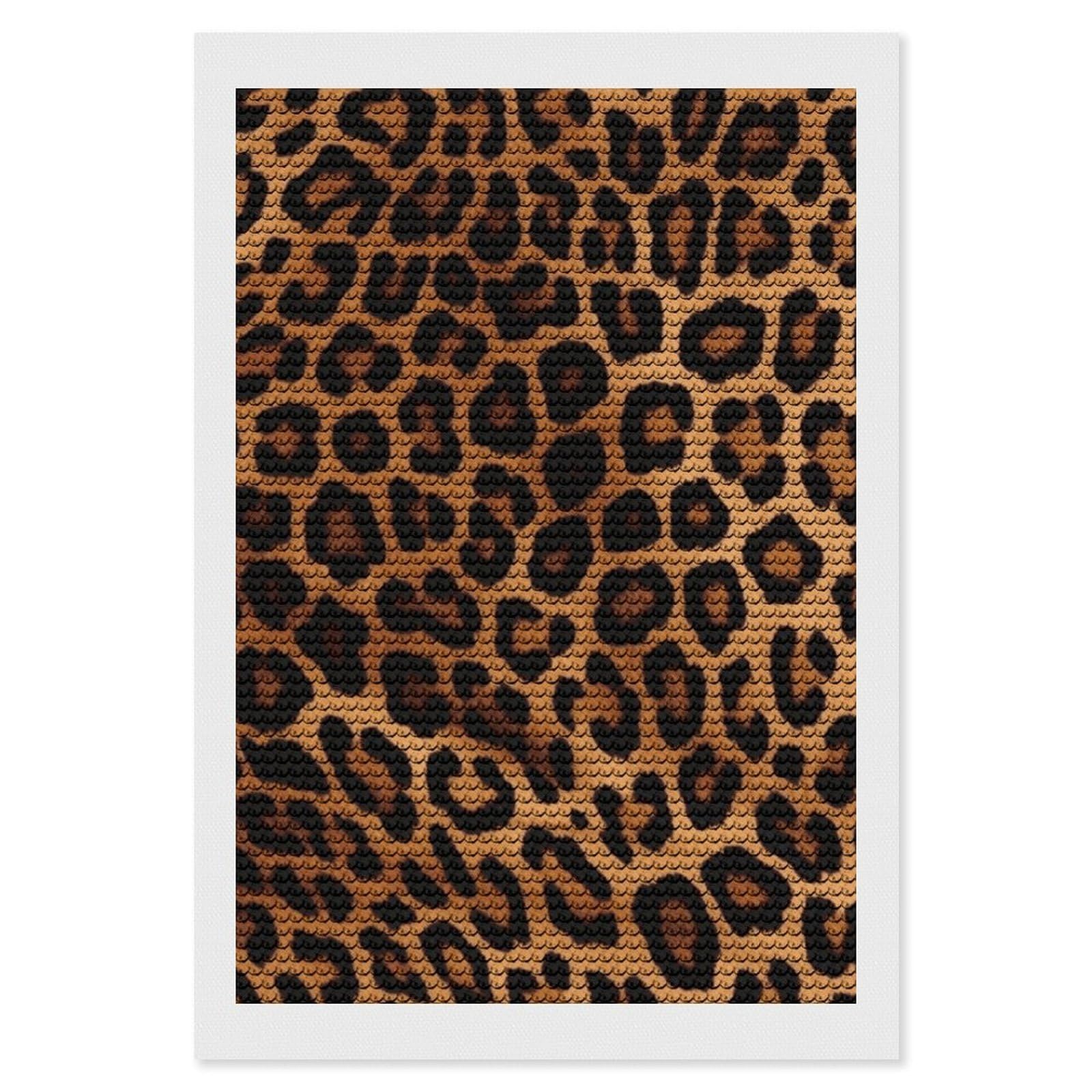 DWVTSLH Cool Cheetah Leopard Diamond Painting Kits for Adults, Personalized Diamond Photo Art Full Drill, DIY 5D Diamond Art Painting Kits for Beginners, Home Wall Decor 8"x12"