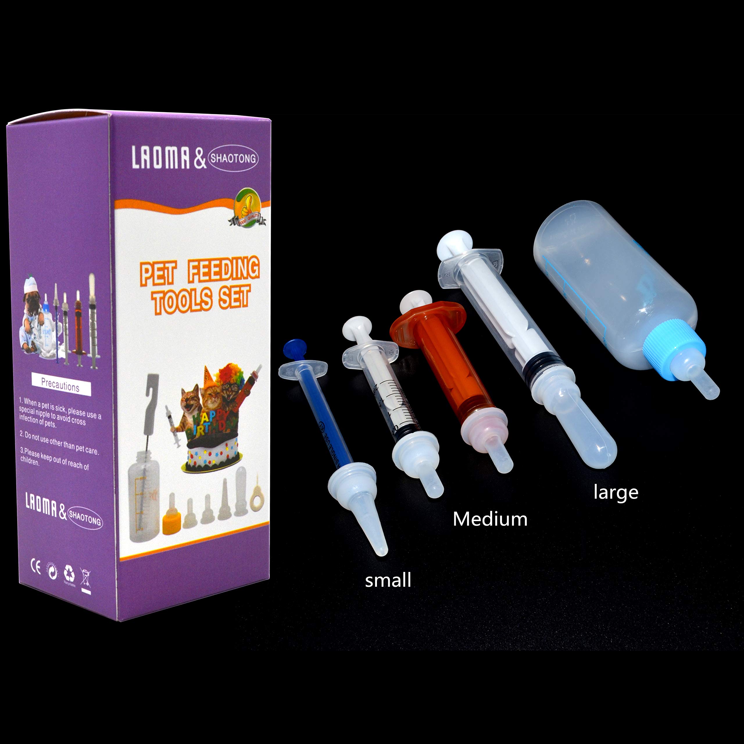 Butelka do hodowli 60 ml, oryginalny smoczek ze strzykawką, butelka na karmę dla noworodków, szczeniaków, kotów, wiewiórek, małych ssaków