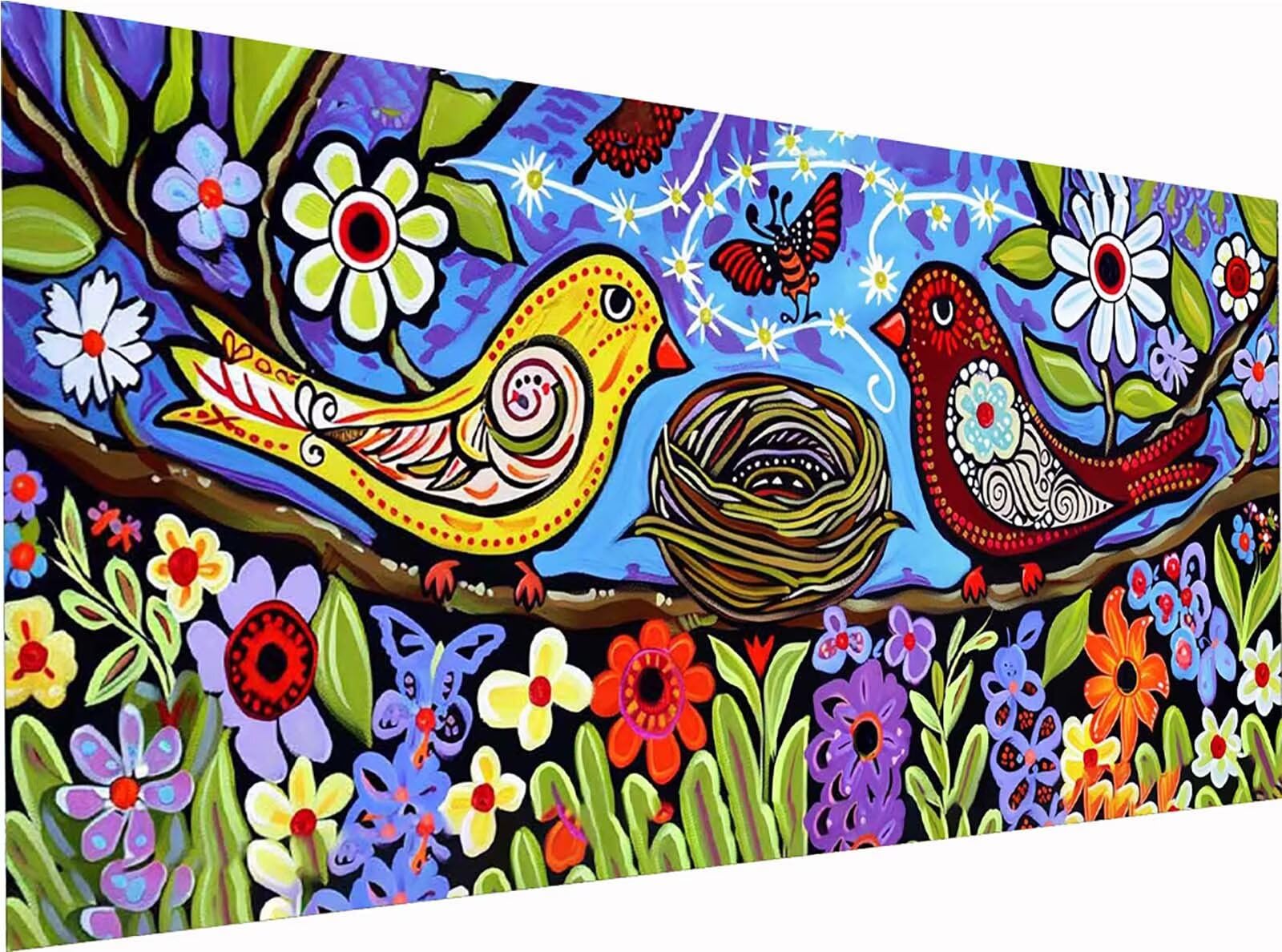 Uccelli Diamond Painting Grandi Dimensioni 50x100cm, Diamond Painting 9-305
