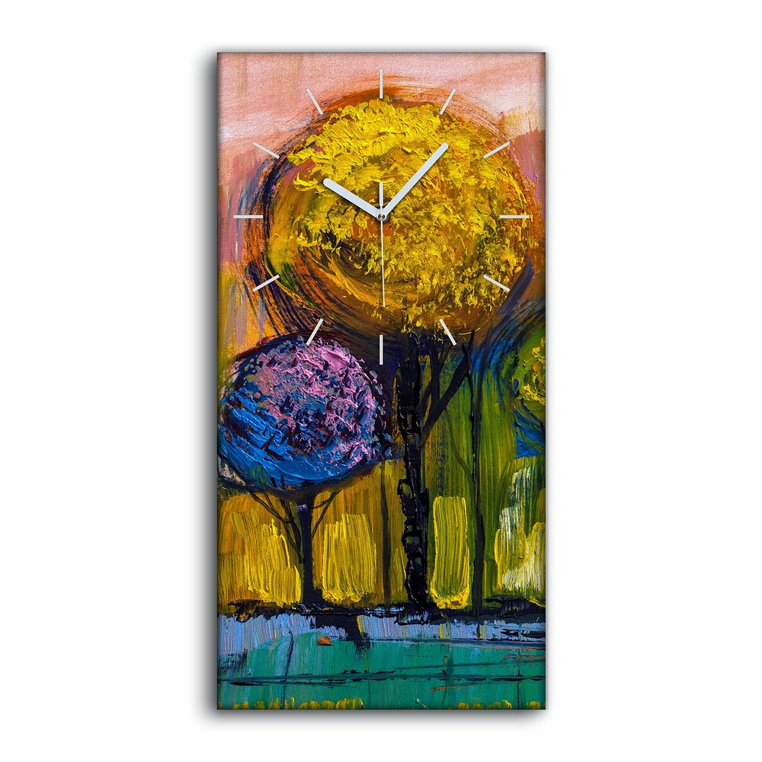 Horloge sur Toile Salon et Chambre Décoration Idéale Arbres Artistiques 30x60