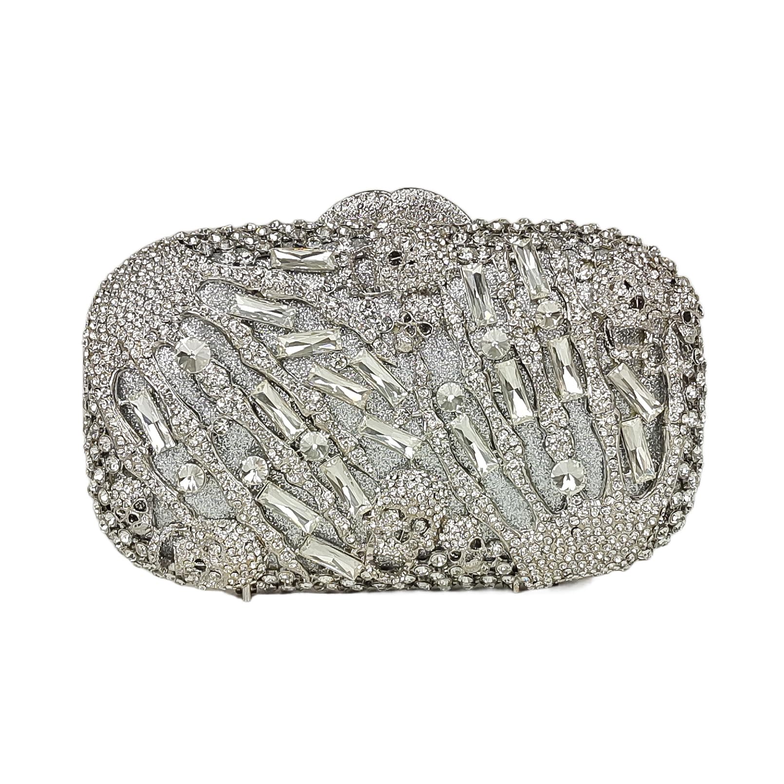 HUANG ZHUANG Cool Skull Crystal Clutch Purse Halloween Rhinestone Party Bag Luxury Skulls Evening Bags Women Handbags