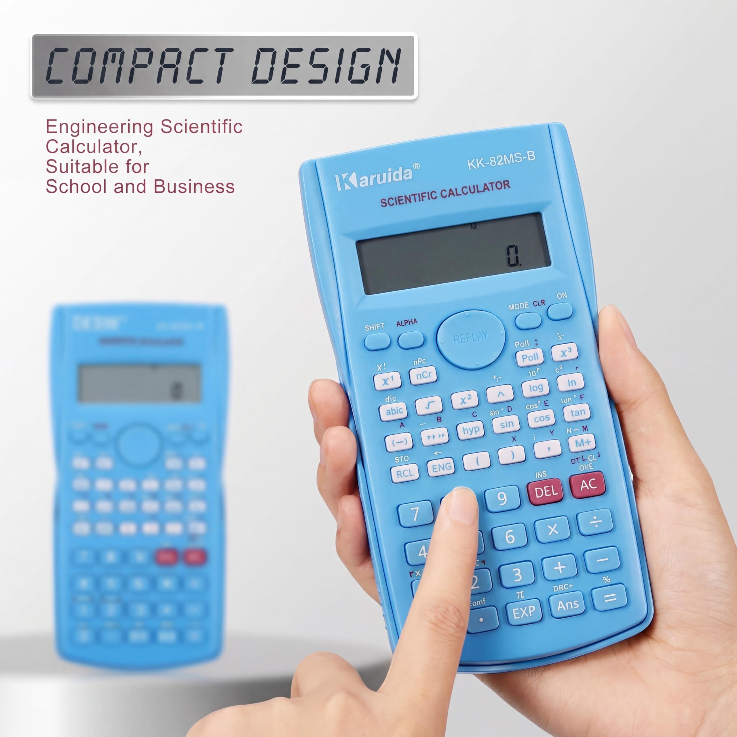 Flutesan Lot de 10 calculatrices scientifiques d'ingénierie à 2 lignes, fonction en vrac, calculatrice mathématique, grand écran pour étudiants, enseignants, salles de classe, lycée, école