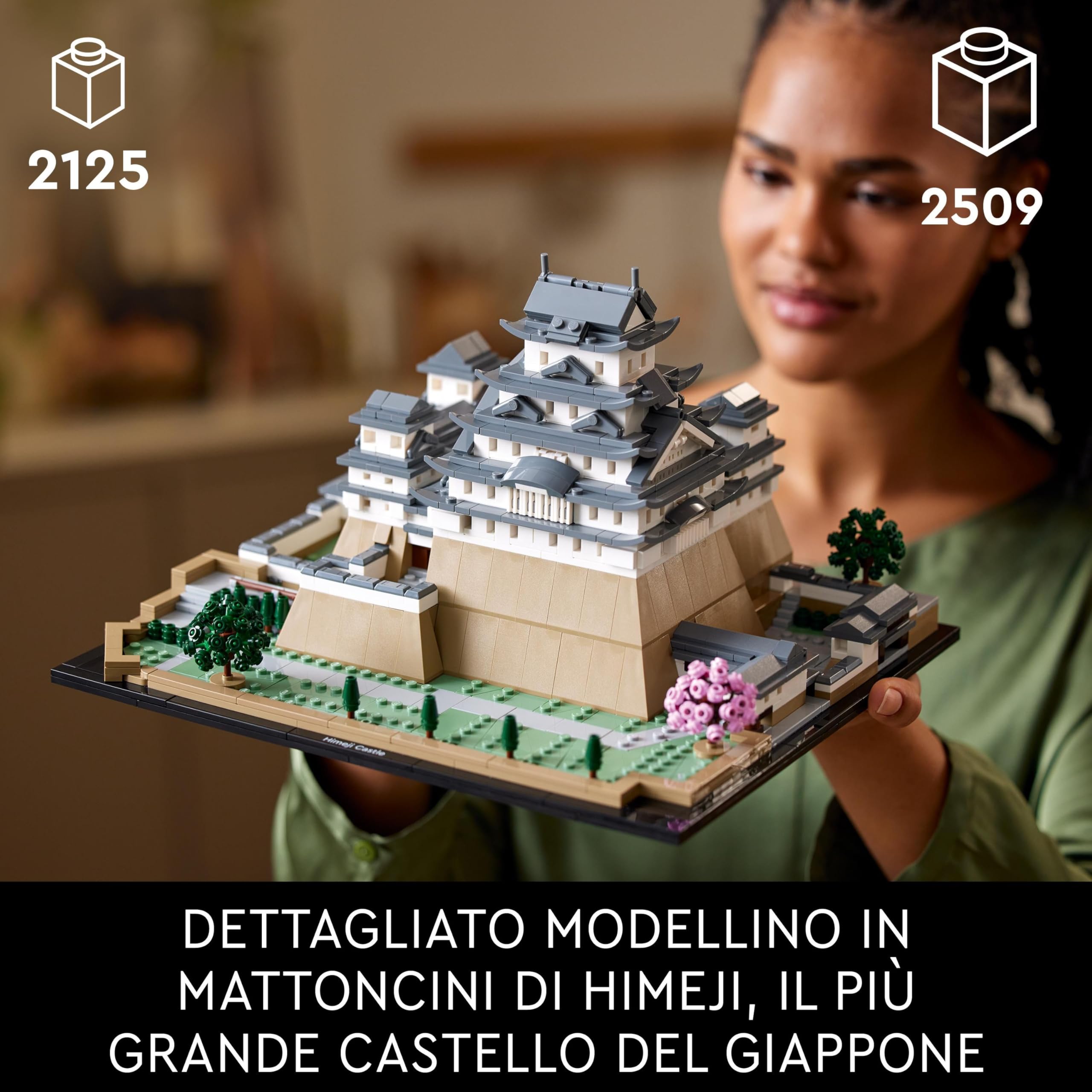 LEGO 21060 Architecture Castello di Himeji, Kit Modellismo per Adulti Collezione Monumenti, Idea Regalo Creativa per i Fan della Cultura Giapponese con Albero di Ciliegio in Fiore da Costruire