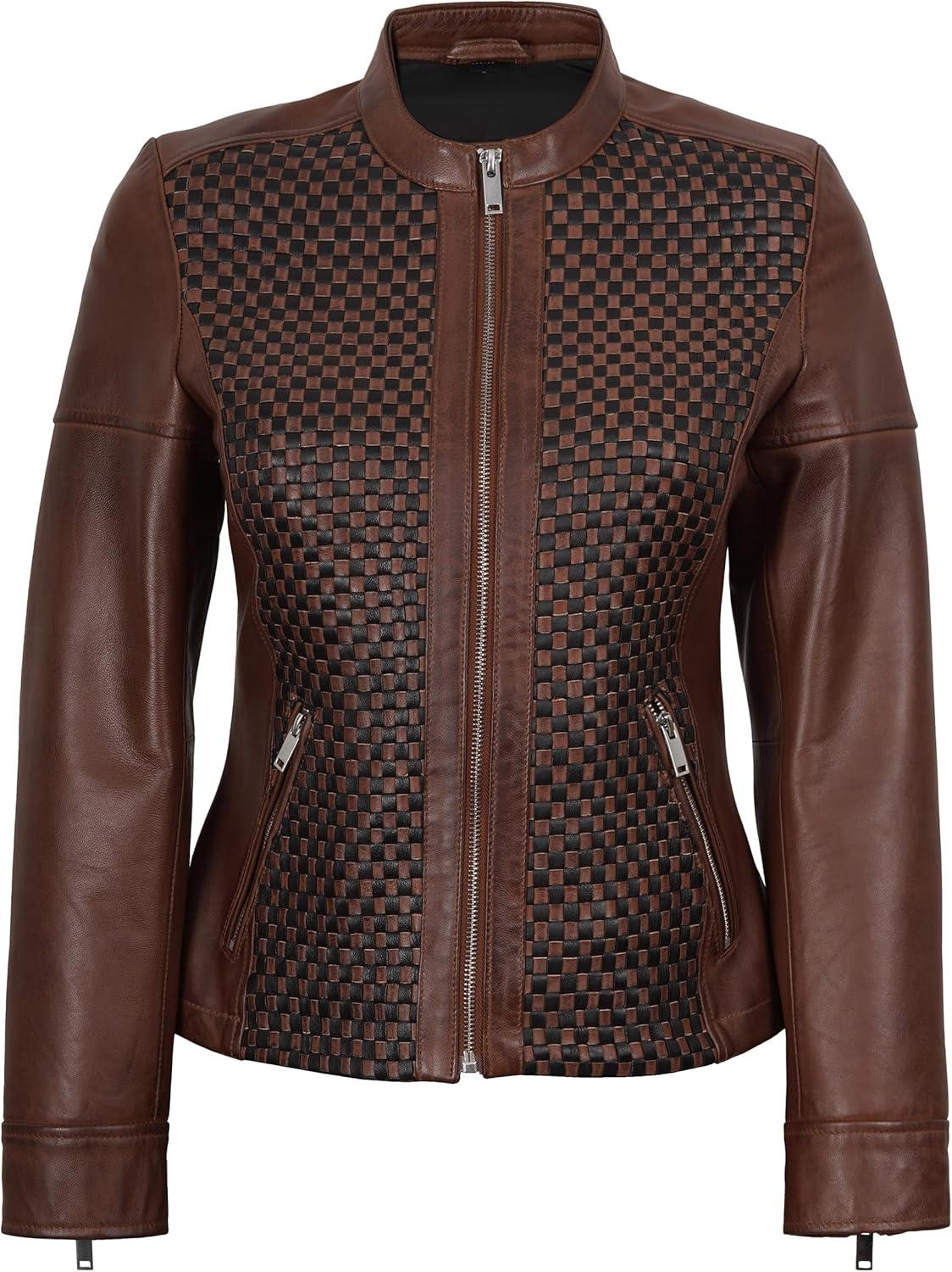 Blingsoul Real Leather Jacket For Women -Women's Stand Collar Style Leather Jackets - Image 3