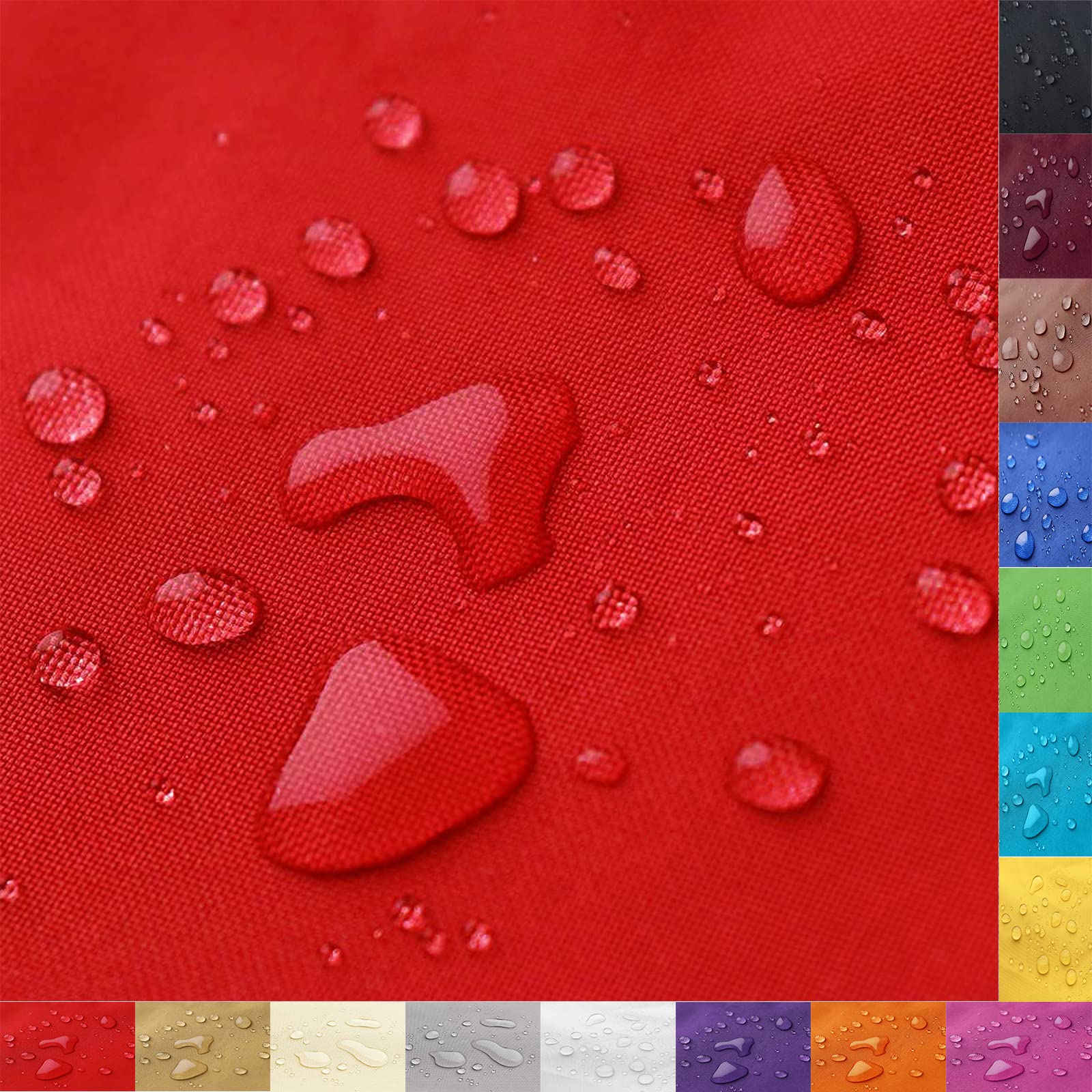 ZHhan Waterproof Polyester Fabric, 12,000 mm Water Column, 80 cm Wide, Quantity = Meter, Measured by The Meter, Waterproof, Tear-Resistant, Durable, Outdoor Fabric,(Red,0.8m) — image 1