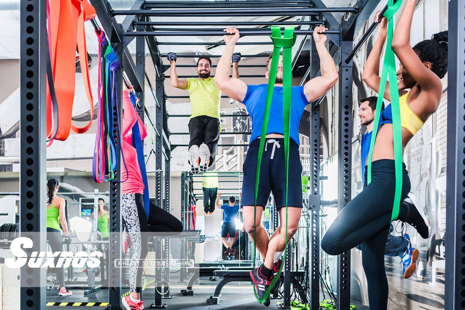 ActiveVikings® Pull-up fitnessbanden | perfect voor spieropbouw en Crossfit Freeletics Calisthenics | fitnessband, optrekbanden, weerstandsbanden (E - Groen: X-zwaar (zeer sterke weerstand