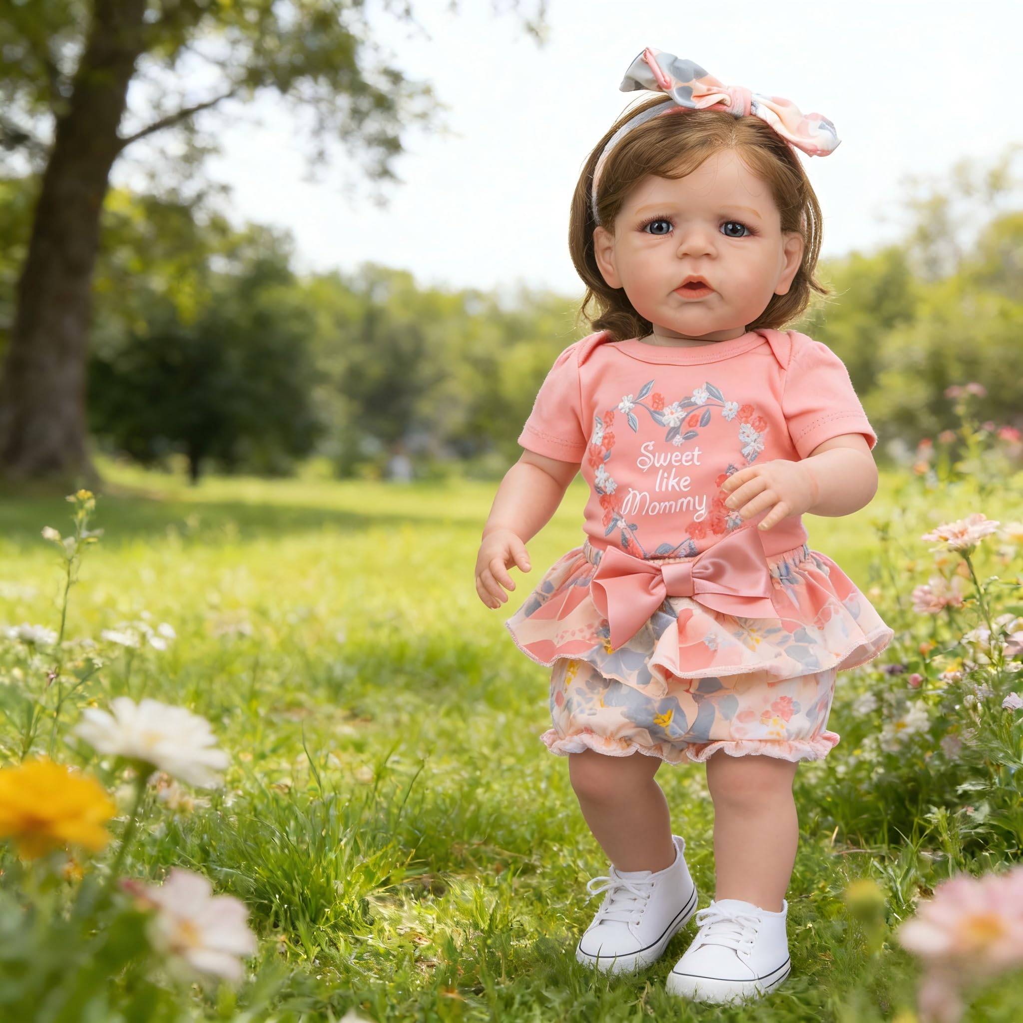 iCradle Reborn Dolls Reborn Toddler Dolls Girl Realistic Reborn Baby Dolls 26 Inch Lifelike Weighted Reborn Doll Cloth Body Set For Kids Age 3+ Brown Hair — image 1