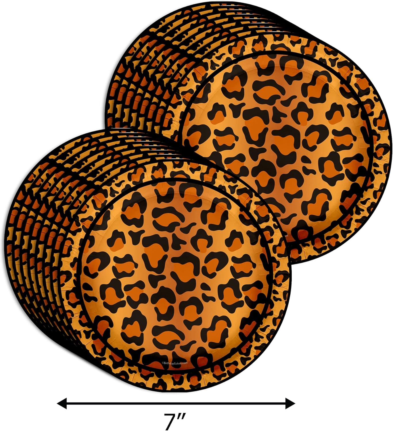 Let's Get Wild Leopard Print Birthday Party Supplies - 64 Piece Bachelorette Tableware Set Includes Large 9" Dinner Plates and 7" Dessert Paper Plates Napkins Cups - Kit for 16
