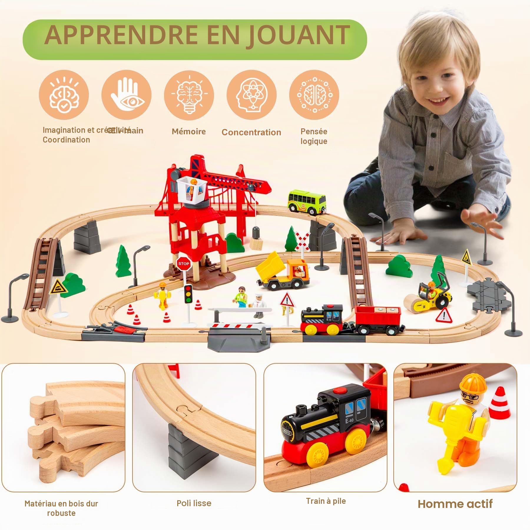 Ensemble de Train en Bois