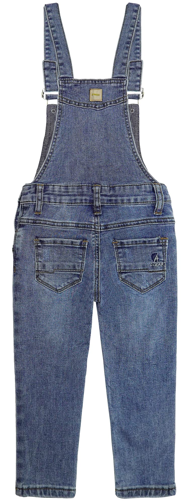 KIDSCOOL SPACE Jeans slim fit per bambini piccoli, salopette di jeans alla moda con taschino strappato