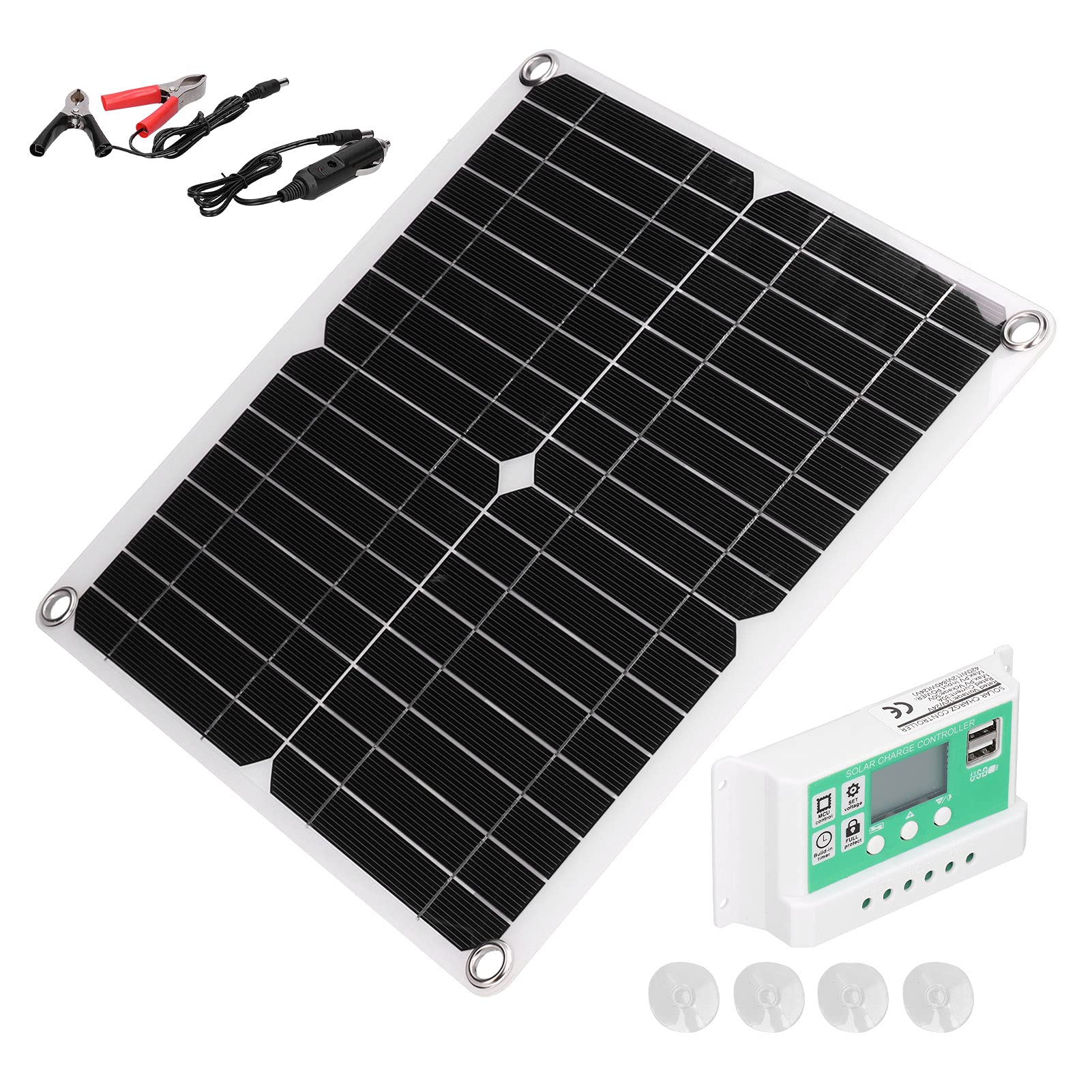 Generic Kit Pannello Solare in Silicio Monocristallino da 40 W per Ricarica per Auto Uso Esterno Portatile Leggero 11,02x11,02 Pollici
