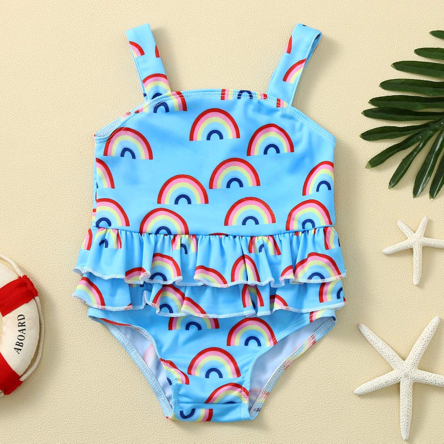 FORESTIME Girls Summer Beach Swimwear,Toddler Baby Boys Girls Rainbow Print Swimwear Swimsuit Beach Romper Clothes(Blue,5-6 Years) : Clothing, Shoes & Jewelry
