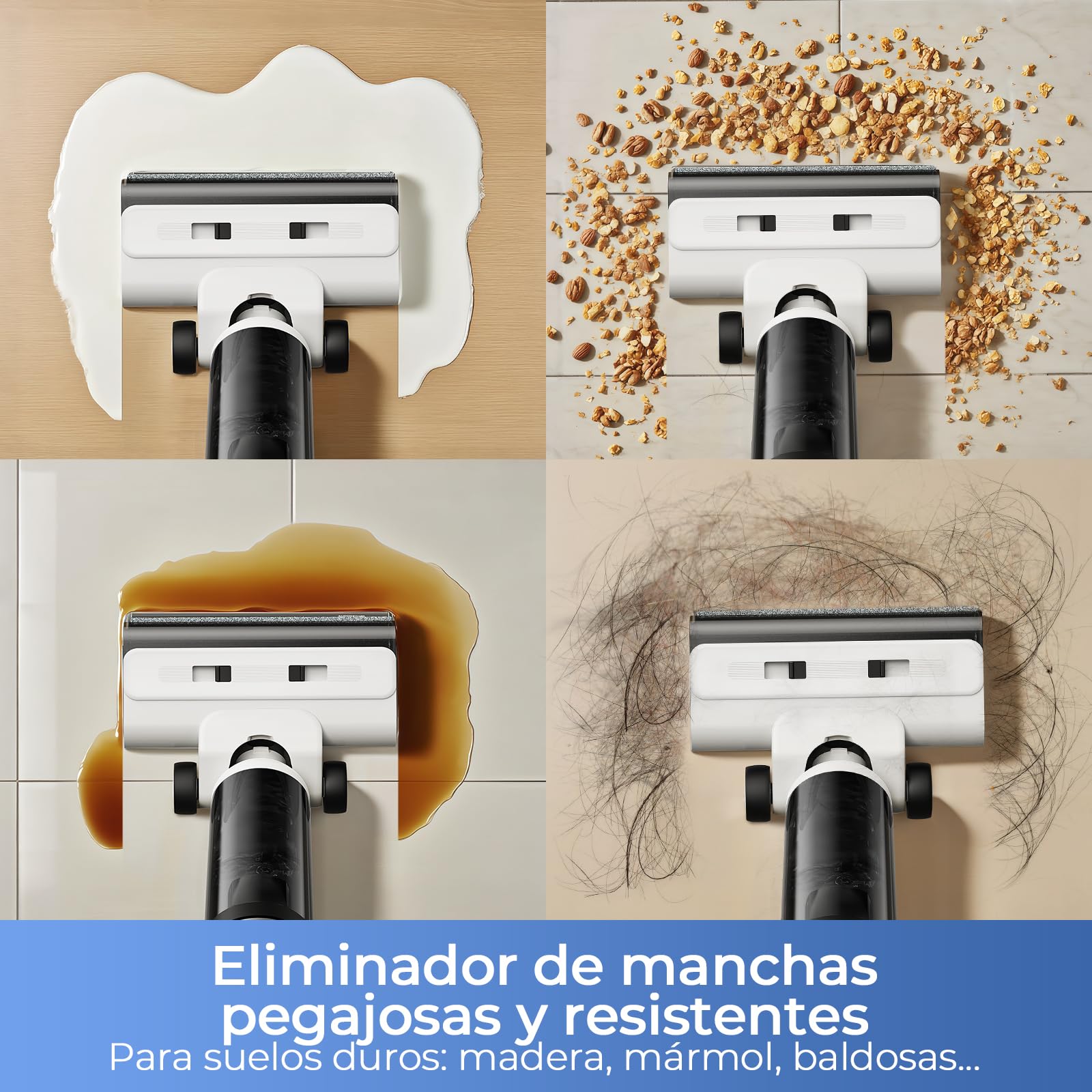 W15 Pro Limpiador Aspirador seco y húmedo, aspiradora Inteligente sin Cable 3 en 1, 18kPa, 40 min, función autolimpiante, inclinable 180°, Limpieza de Bordes de 5mm, para residuos Secos y húmedos