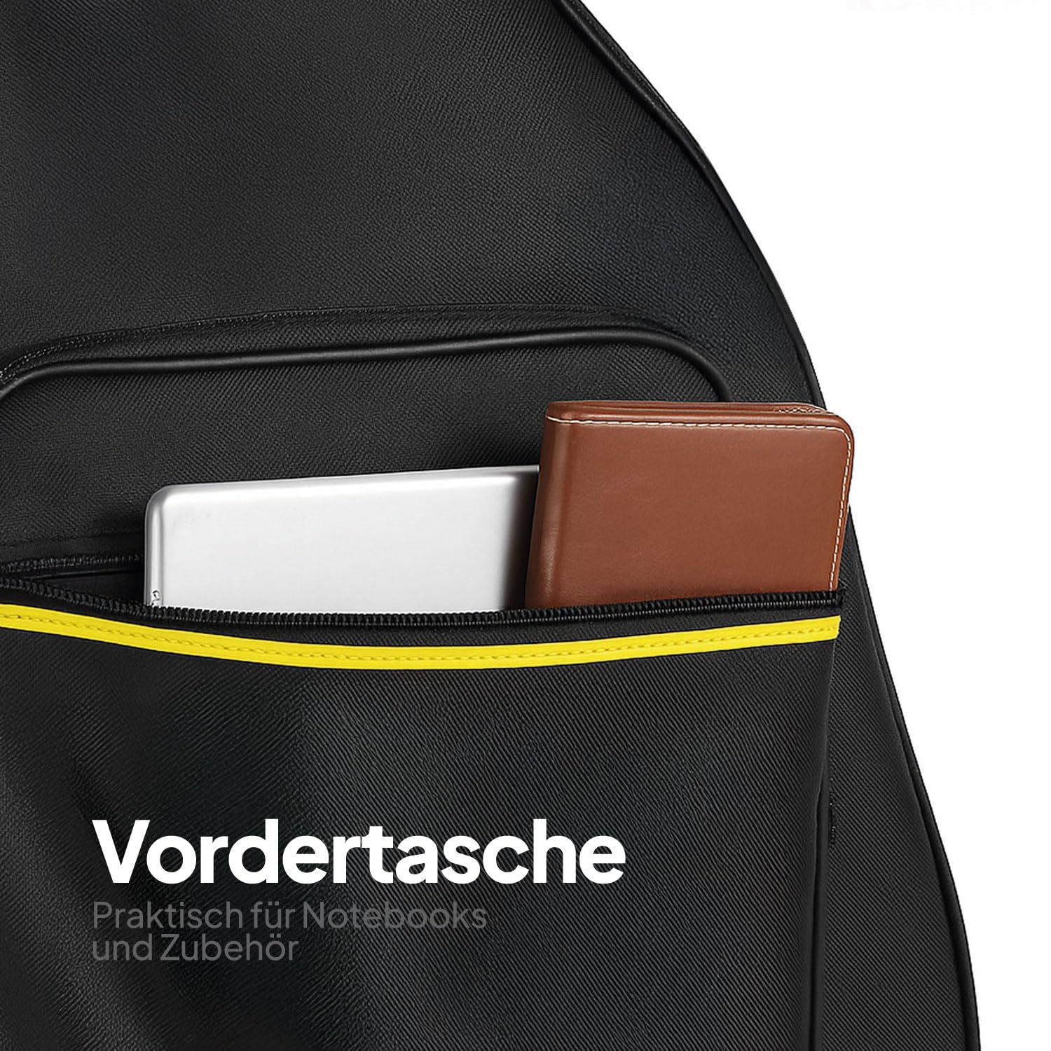 OcioDual Gitarrentasche, Gitarrenkoffer, Gitarrentasche Akustikgitarre, Rucksack mit Außentasche und Tragegriff, Wasserdicht, Rundumschutz für E-Gitarren, Guitar Accessories, Schwarz