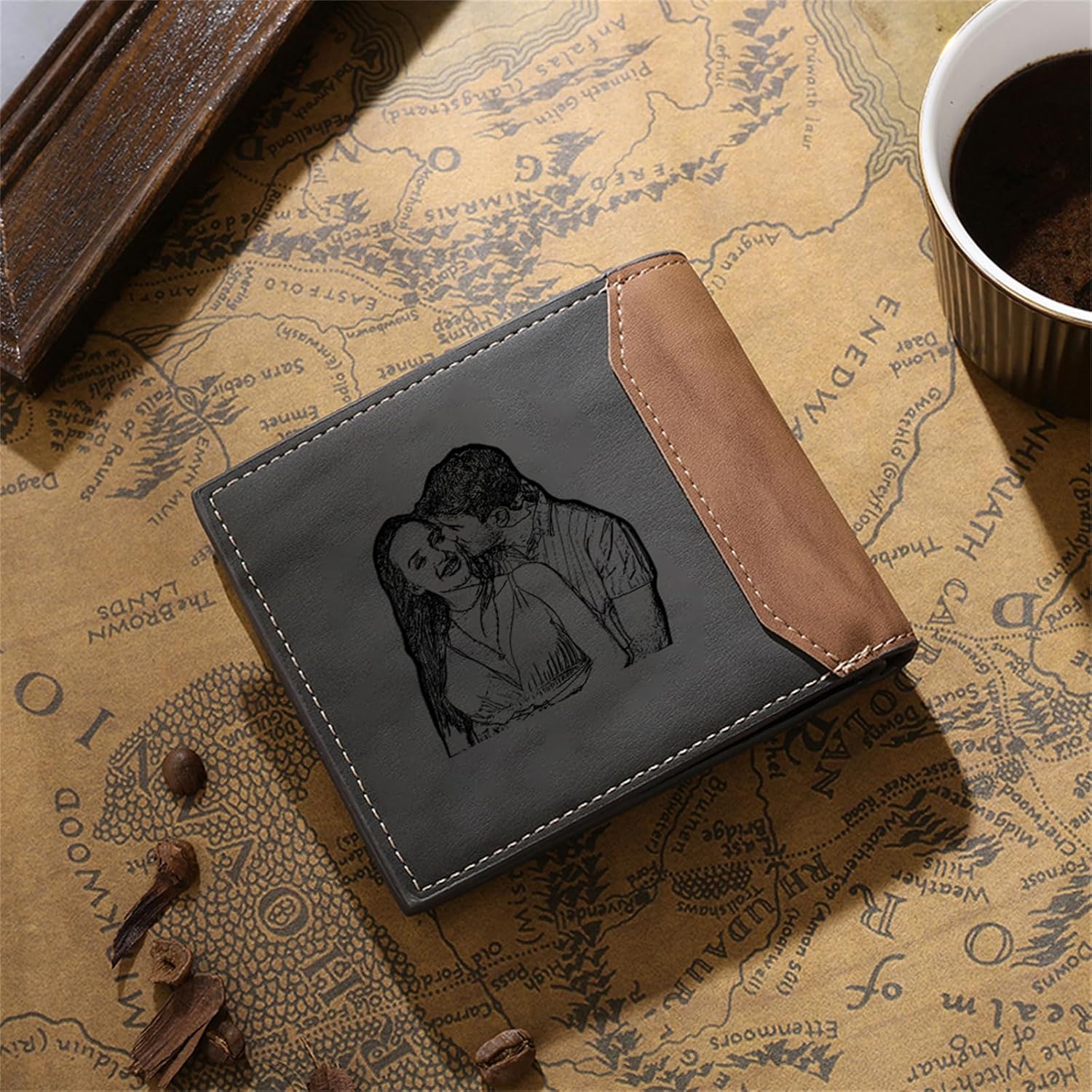 Mens Wallet - Gift for Boyfriend or Husband - Personalized Wallet Gift for Him Birthday Christmas Anniversary Valentine's Day