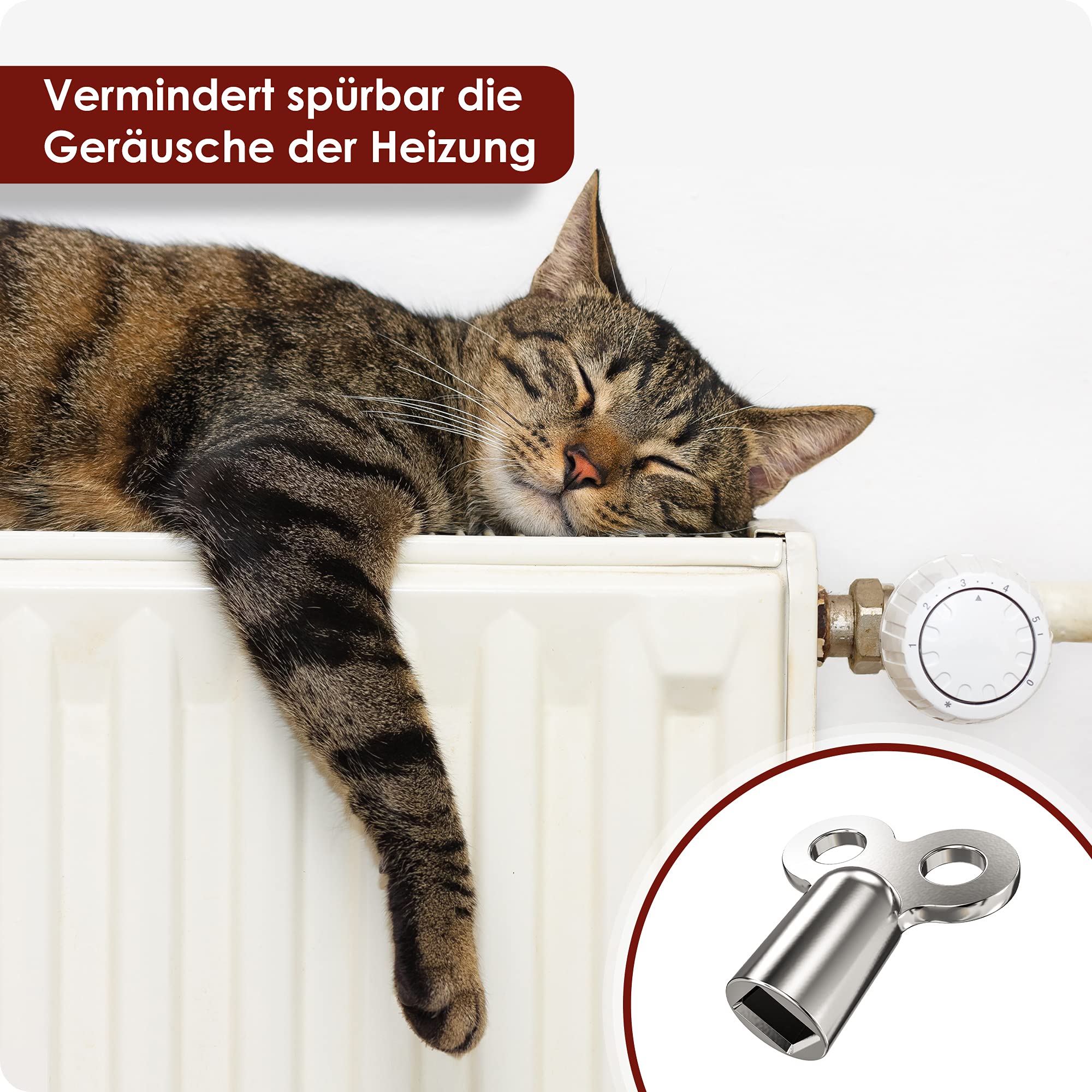 3x WEIDEBACH® klucz do odpowietrzania grzejników, do wszystkich grzejników klucz odpowietrzający, ROBUSTNY & STABILNY, zmniejsza hałas, odpowietrzacz grzejnika