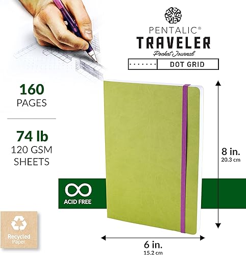 Miniatura 10 de Cuaderno de bocetos Travelers Dot Grid Pentalic Art libre de ácidos