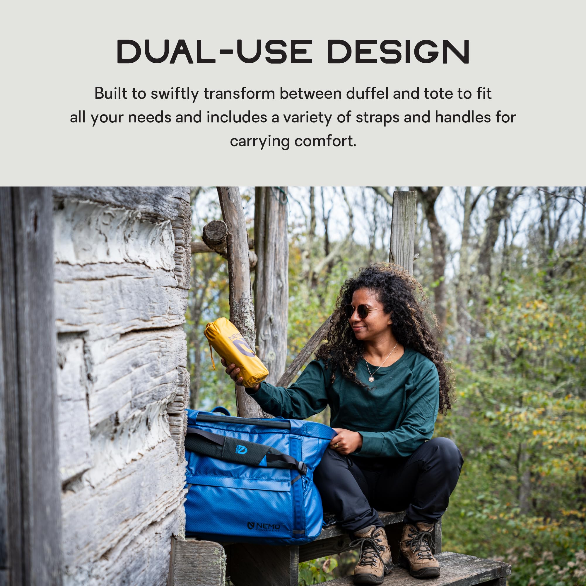 Double Haul Duffel & Tote Bag - Chimera - 55L | Water-Resistant Gear Bag, Backpack Straps, Durable, Large Capacity, Travel
