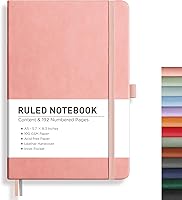 Vista 57 de RETTACY Cuaderno rayado, 192 páginas numeradas, tamaño A5 mediano (14.5 x 21 cm), para hombres y mujeres, para hacer diario, escritura, trabajo