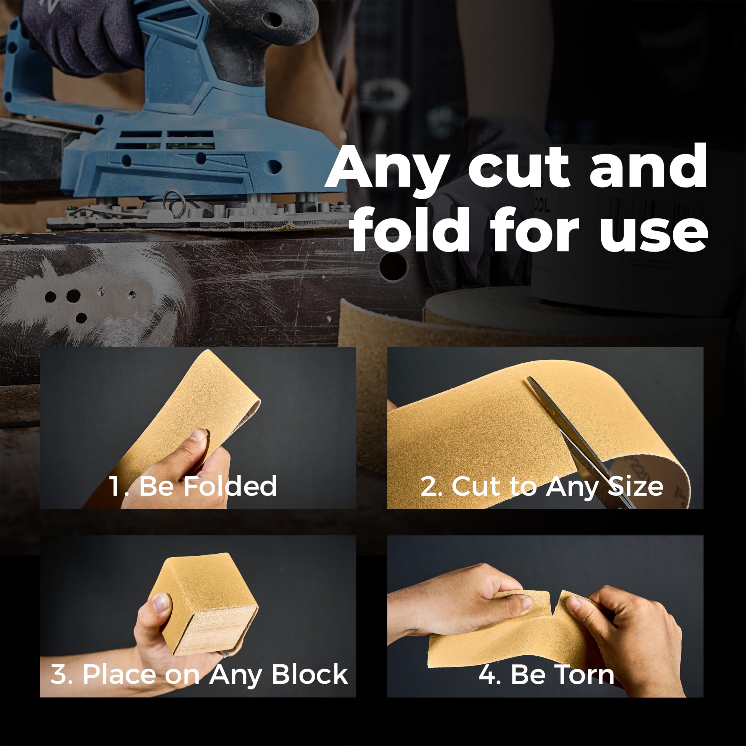Toolant 180 Grit Sandpaper Roll - Longboard Hook & Loop -5 Toolant 180 Grit Sandpaper Roll - Longboard Hook & Loop -5