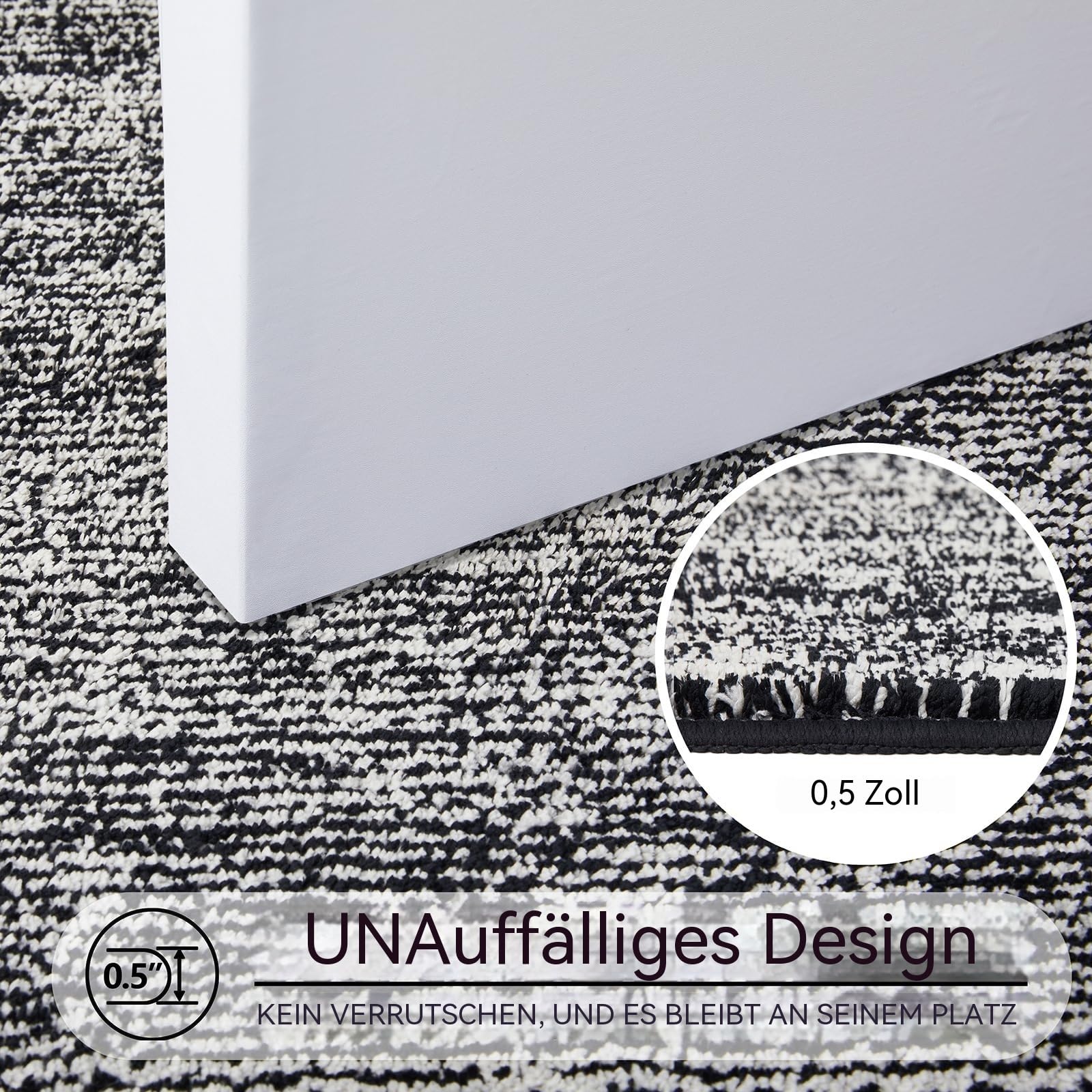 FENGYI Schmutzfangmatte Innen rutschfeste Fußmatte 90 x 150 cm Schwarz
