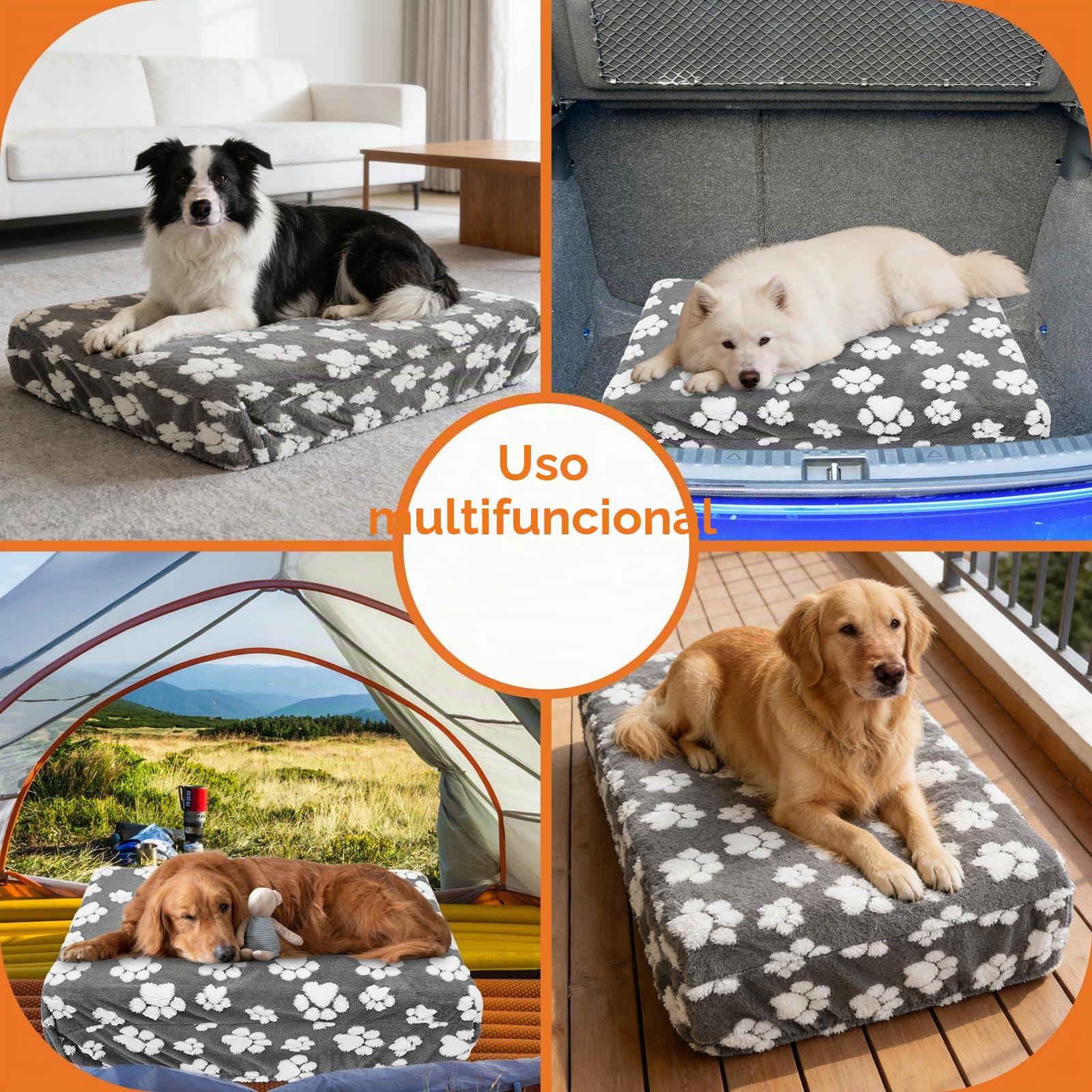 Fundas para camas de perros, funda de repuesto para cama de perro, impermeable, suave funda de terciopelo para cojín de perro, lavable, 91 x 69 x 20 cm/112 x 89 x 20 cm (XL)