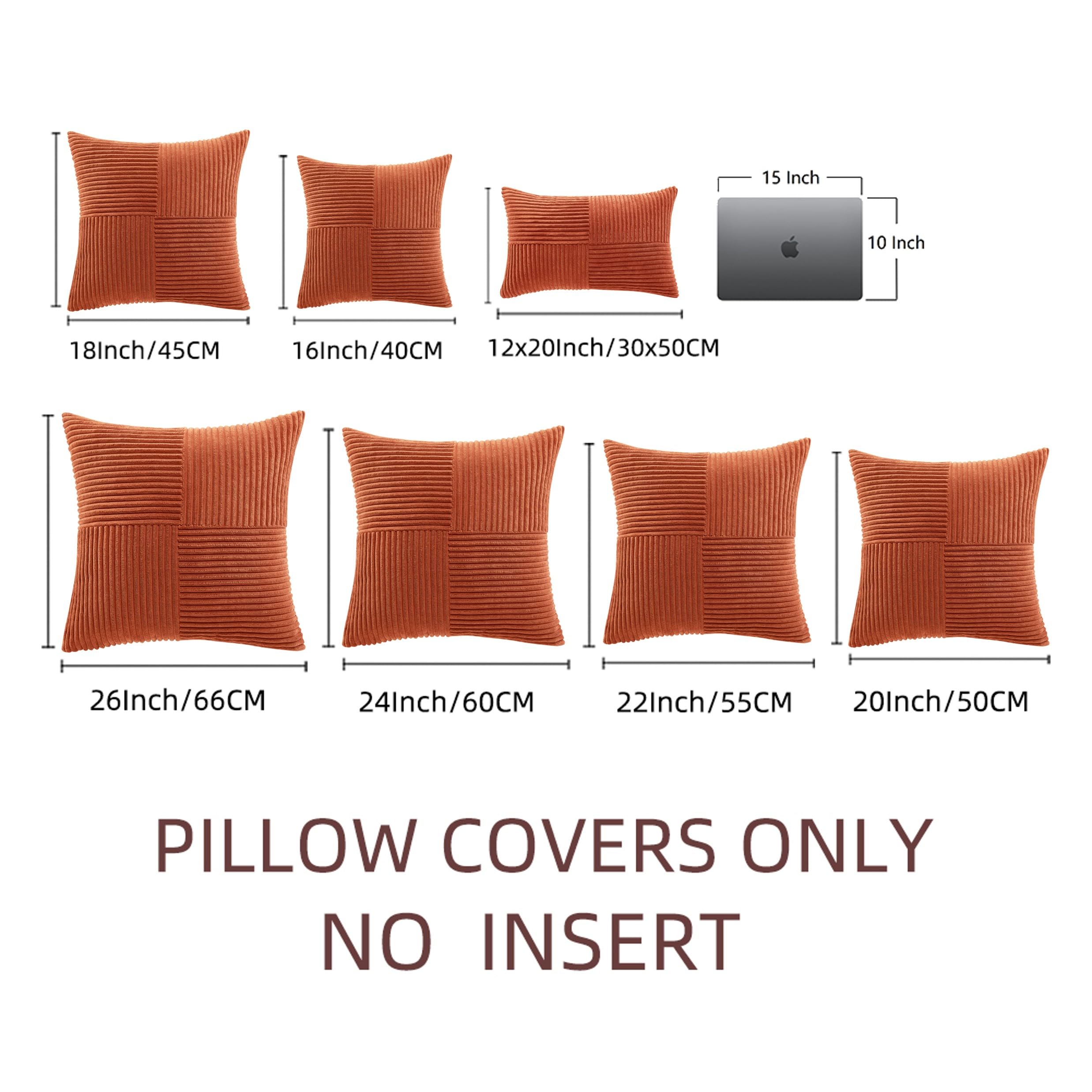 Fancy Homi Juego de 2 fundas de almohada decorativas Samll naranja quemado de 14 x 14 pulgadas para sala de estar, sofá, cama, decoración del hogar, estilo bohemio de granja, funda de cojín