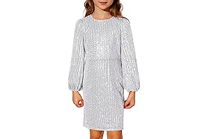 GRACE KARIN Little Girls Embellished Sequin 3/4 Sleeve Dress For Party Birthday