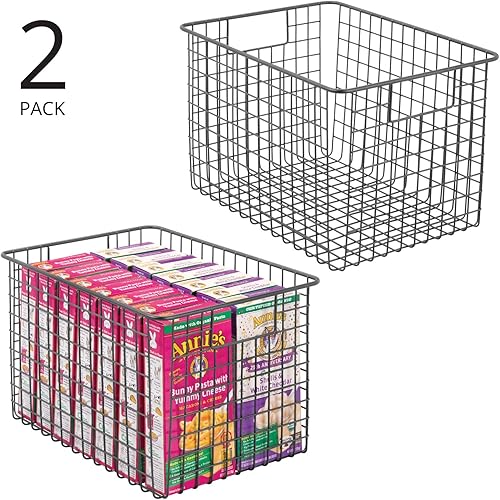 Miniatura 2 de mDesign - Canasta de alambre metálico para organizar y almacenar alimentos