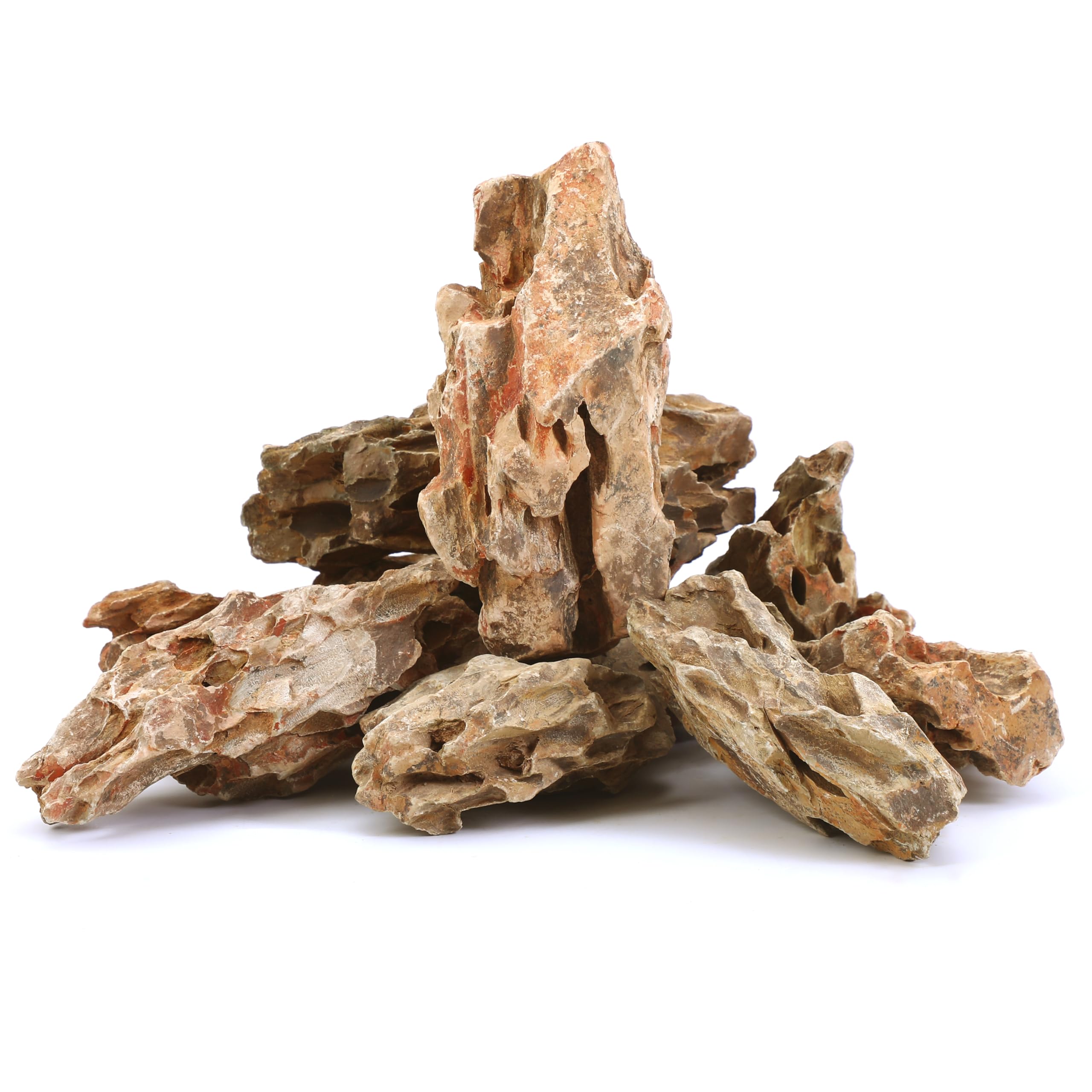 2-4 Inches Natural Dragon Stone 10 PCS Aquarium Rocks for Aquascaping, Aquarium Landscaping, Terrariums, Fish Tank Decoration, Vivariums, Paludarium, Reptile and Amphibian Enclosures