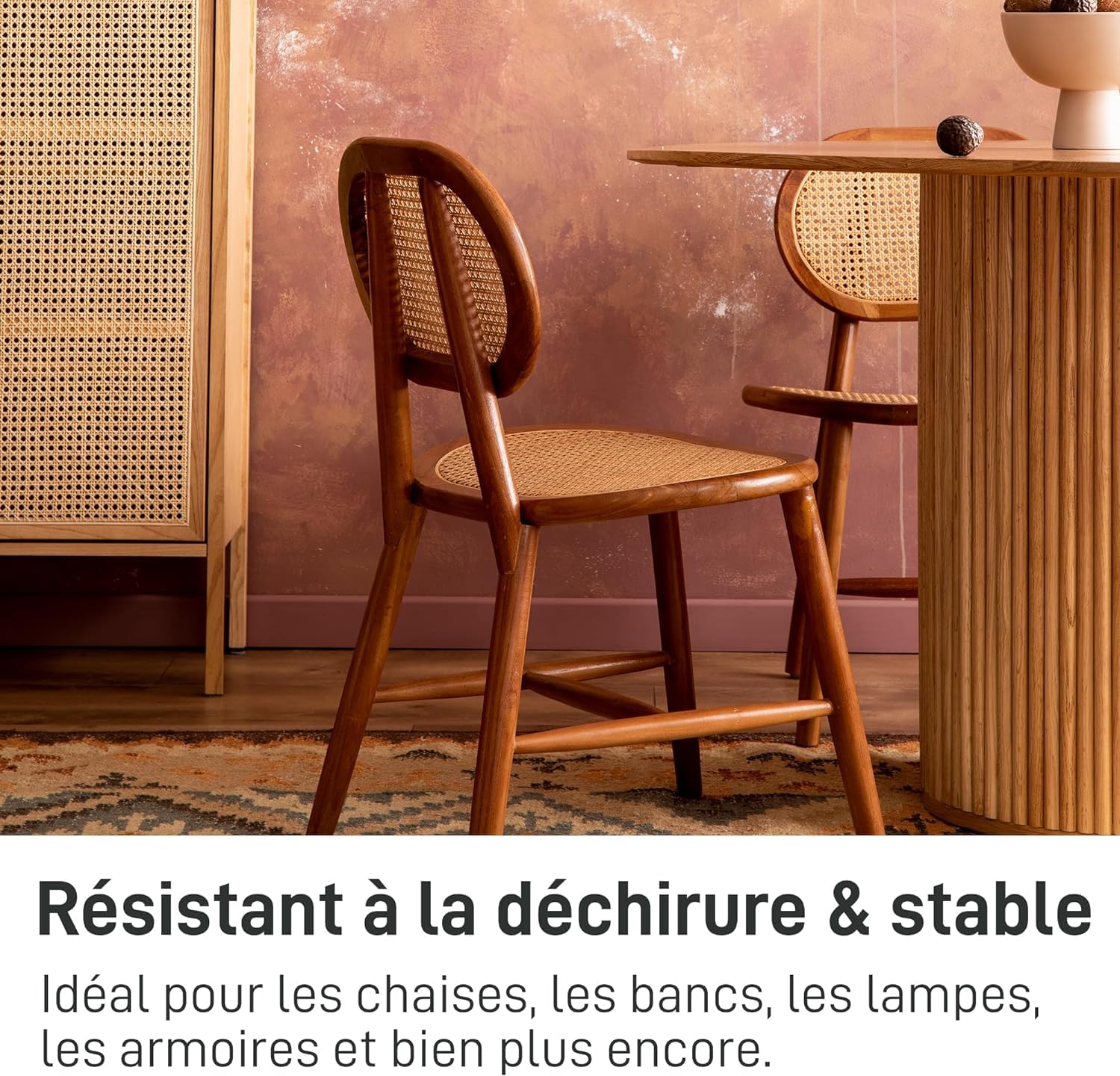 Natural Goods Berlin Cannage Rouleau pour Meuble | Rattan Tressé pour Meubles DIY comme Porte d'Armoire, Chaise, Commode, Buffet, Banc, Cloison ou Brise-Vue | Tressage de Panier 45x100 cm en Nature