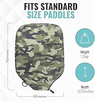 Vista 2 de Palms-O-Aces Pickleball Paddle Cover Canvas Padded Pickleball Paddles Sleeve with Zipper Lightweight Protective Paddle Case for Standard Paddles