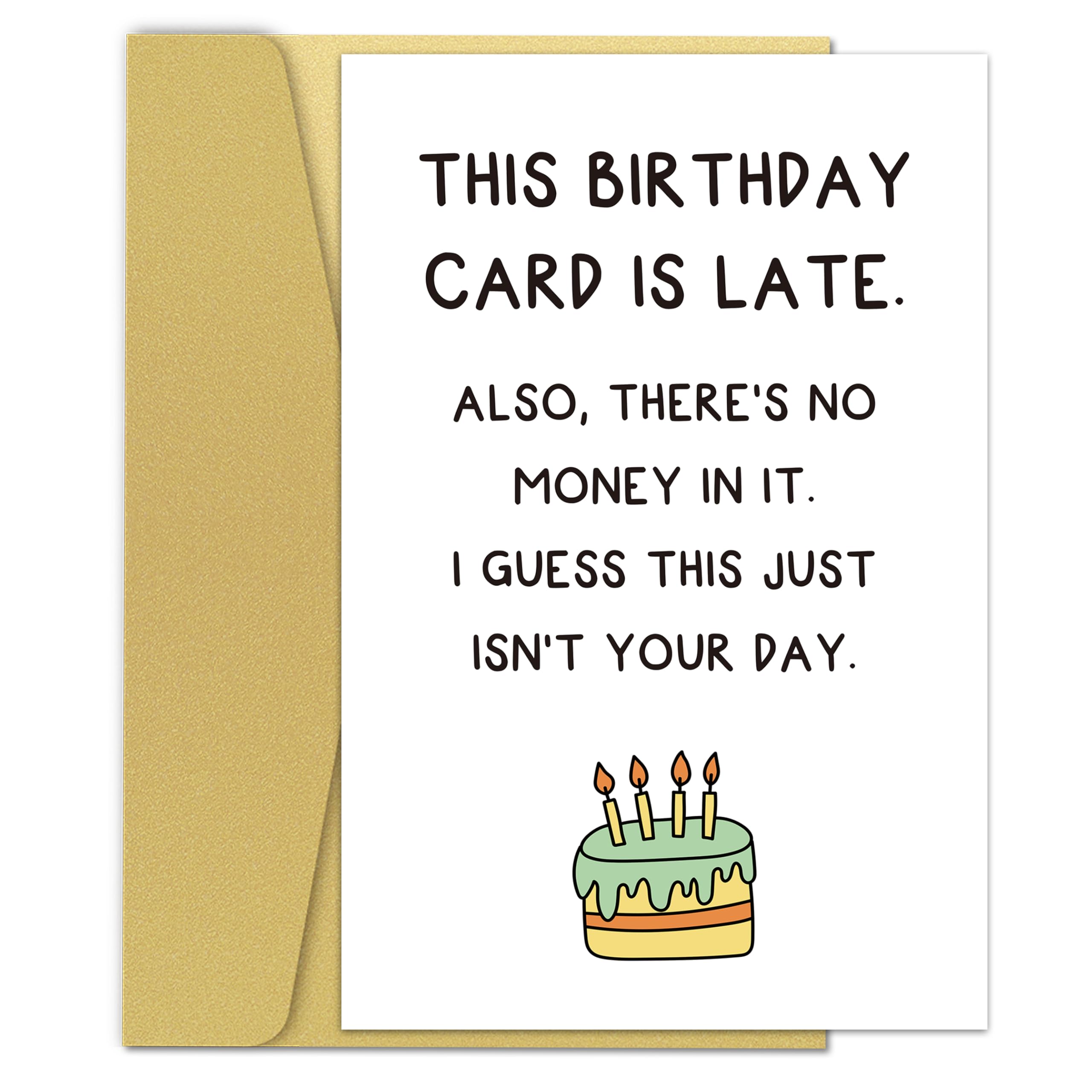 Zoytonky Belated Birthday Card for Him or Her, Funny Late Birthday Gifts for Friend, Colleagues, Coworker, Men, Women, This Birthday Card Is Late
