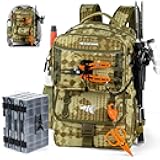 KastKing BaitSpace 50L Fishing Tackle Backpack with Removable Bait Binder,2 Rod Holders Storage Fishing Gear and Equipment