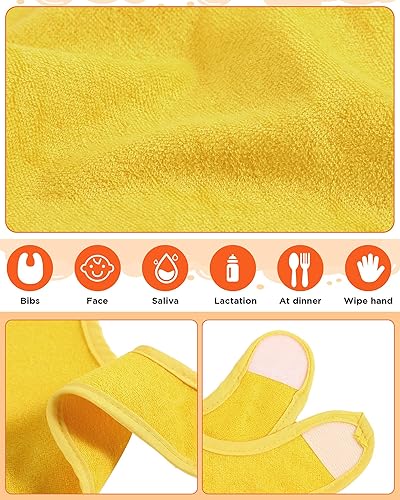 Miniatura 3 de JaGely Paquete de 30 baberos de muselina para bebé, multicolor, sólido, unisex, impermeable, alimentador ajustable para dentición y babeo para