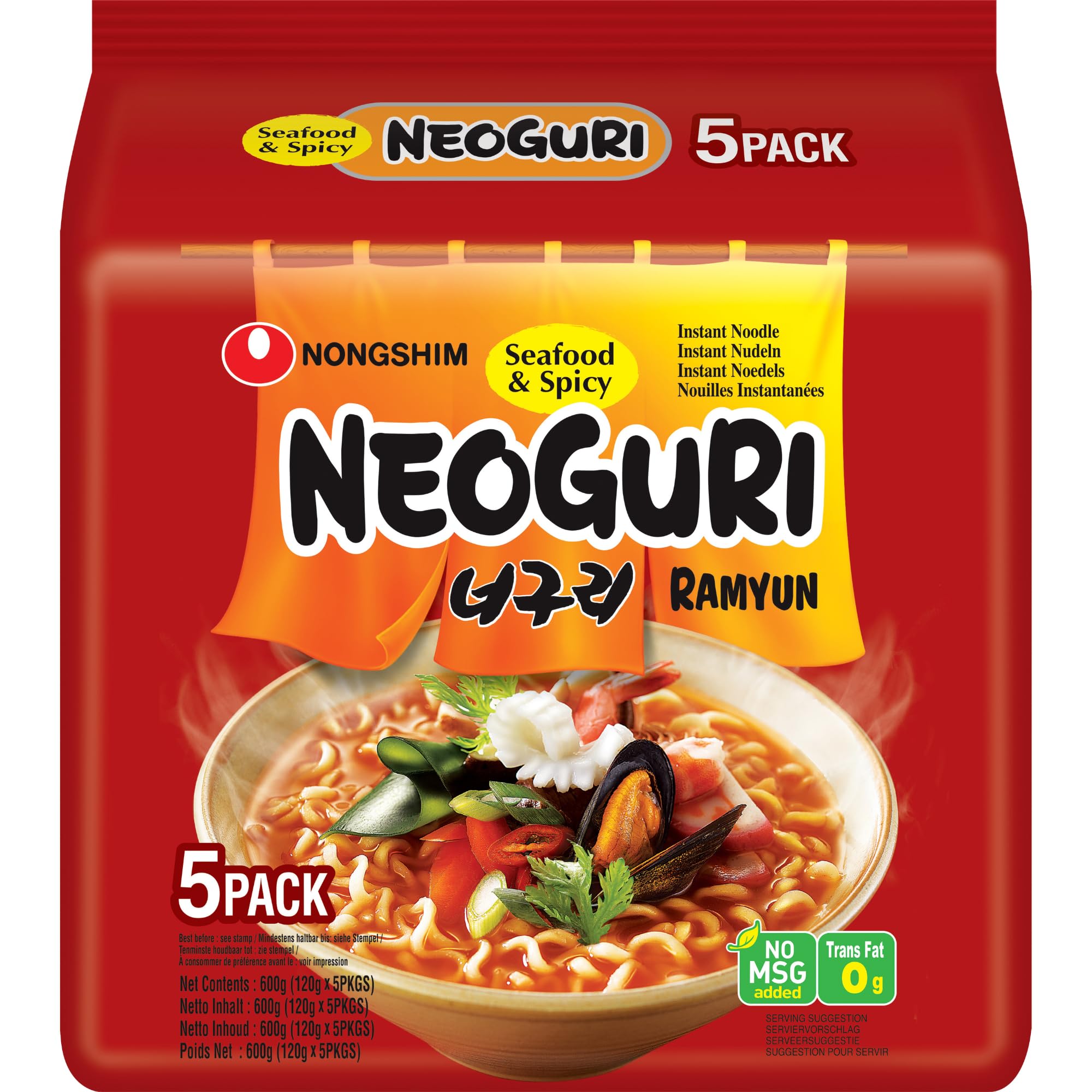 NONGSHIM - Instant Nudeln Neoguri Scharf - Multipack (8 X 5 X 120 GR)