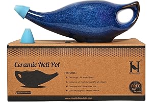 HealthGoodsIn Ceramic Neti Pot: Enhanced Nasal Rinse for Improved Respiratory Health