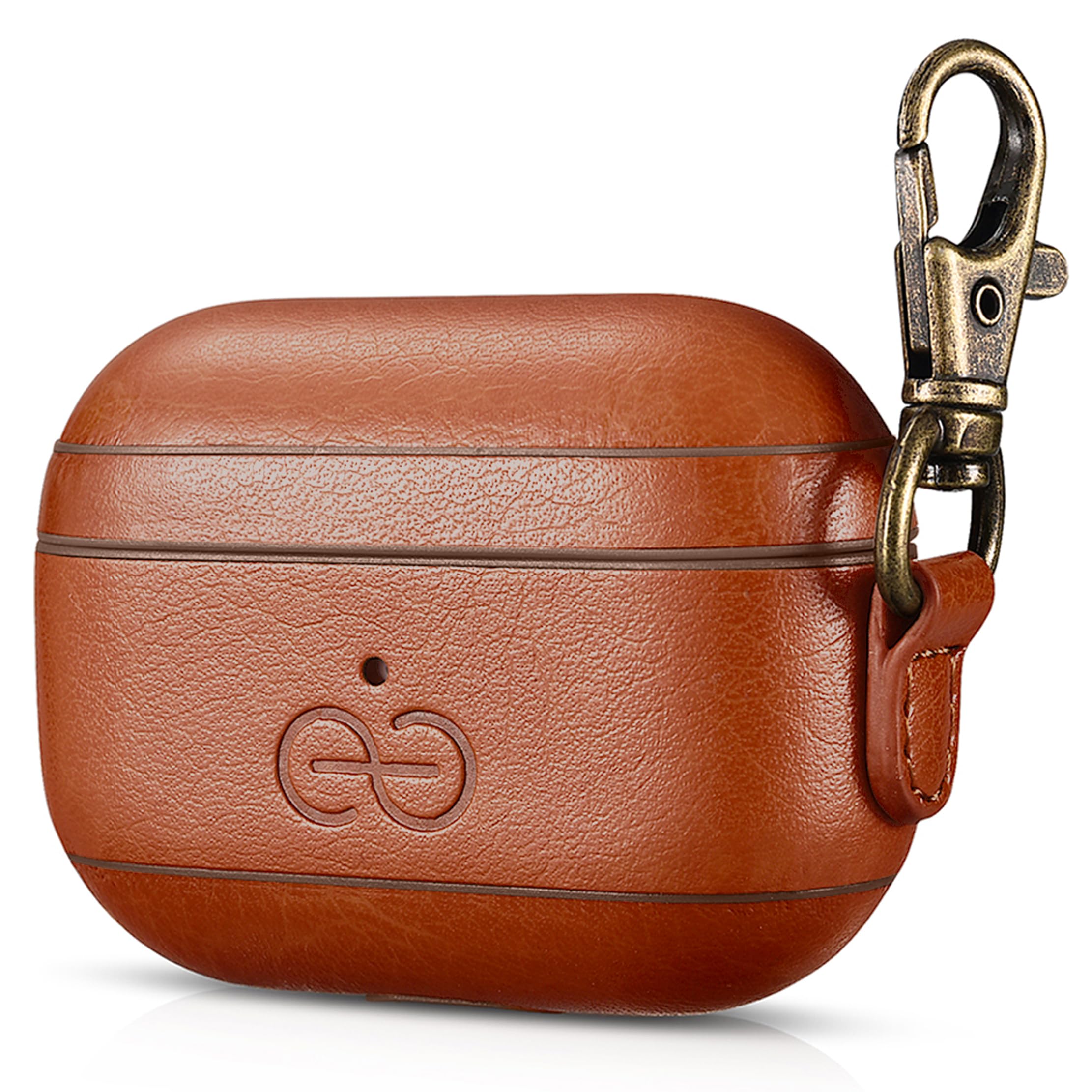 Dreem Om Case Cover with Keychain Clip Compatible with AirPods 4 for Apple AirPods 4th Generation, Vegan Leather AirPod Case for Men & Women, Luxury Earbuds Accessory for iPhone - Caramel — view 62