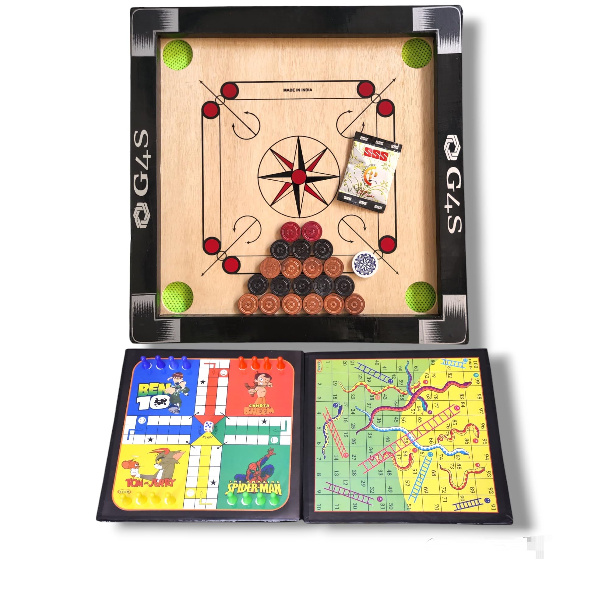 See full amazon price history chart for G4S Carrom Board for Kids 20 inches Glossy Finish with Carrom Board Coins, Carrom Board Striker and Magic boric Powder, with Ludo Board Game and Snake and Ladder Game Lets Play! G4S Carrom Board for Kids 20 inches Glossy Finish with Carrom Board Coins, Carrom Board Striker and Magic boric Powder, with Ludo Board Game and Snake and Ladder Game Lets Play! (B0D3Y33289) Amazon Price History, Amazon Price Tracker
