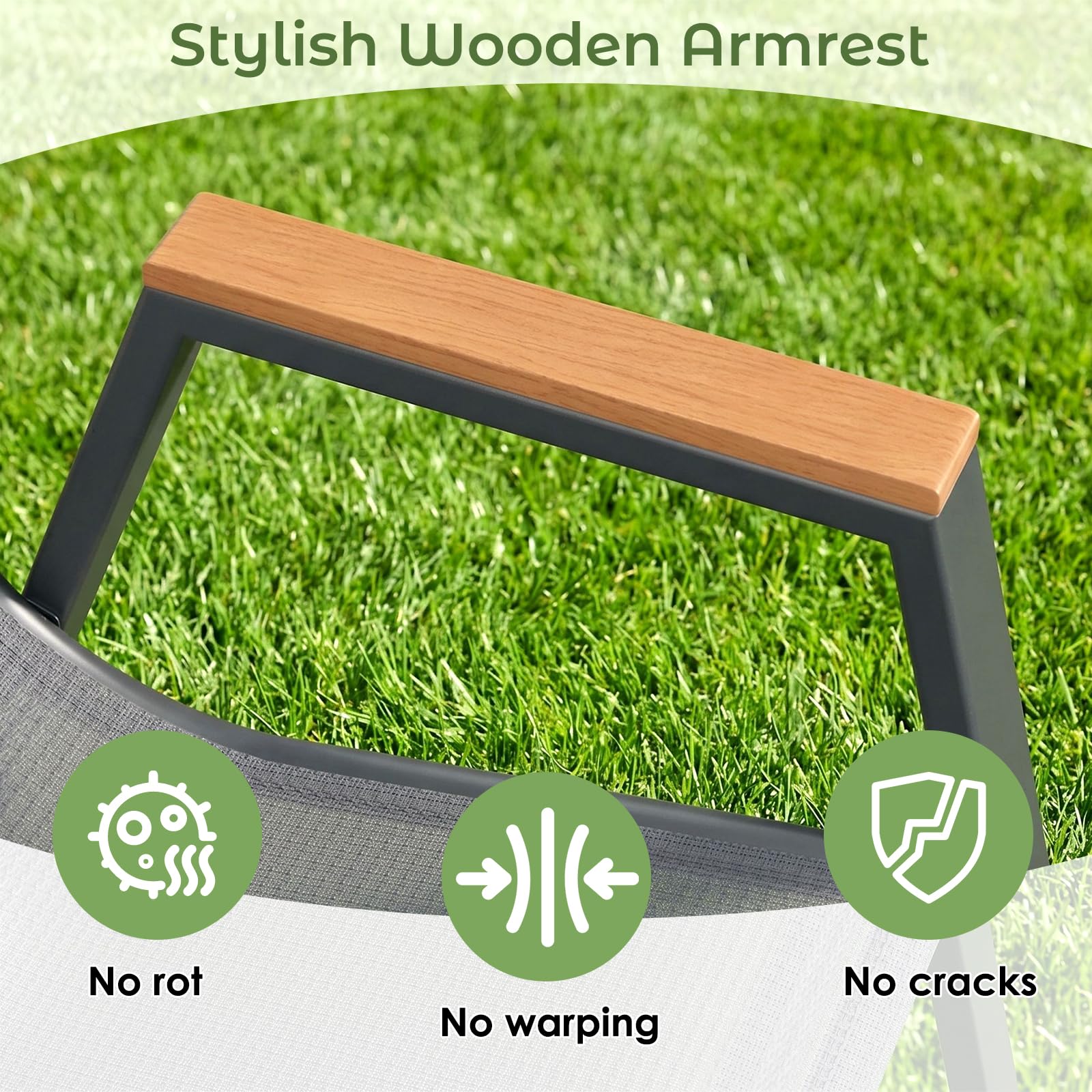 LIFERUN Gartenstühle stapelbar 4er Set Stapelstühle Hochlehner Terrassenstühle mit Armlehnen für Gärten, Innenhöfe, Balkone, Restaurants bis 150 kg Belastbar 54 x 73 x 90cm Grau