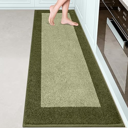 Miniatura 55 de Alfombra de cocina lavable a máquina de 24 x 36 pulgadas, tapete de cocina antideslizante para piso, alfombra de entrada absorbente para dormitorio