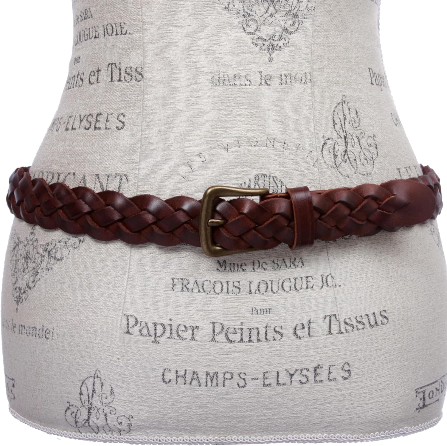 Women's 1 1/8" Braided Woven Skinny Narrow Leather Belt - Image 4