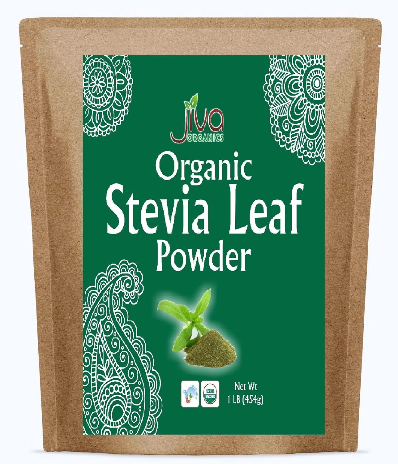 Jiva Organic Natural Unprocessed Stevia Leaf Powder 1