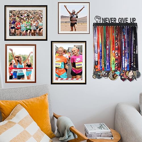 Vista 12 de Goutoports Soporte de exhibición para medallas, She Believed She Could She Did, colgador de pared personalizado para corredor de carreras 06 Gimnasia