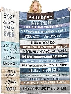 Soft Throw Blanket Sister Gift - Perfect for Sister, Mother's Day, Christmas & Valentine's Day (50x60)