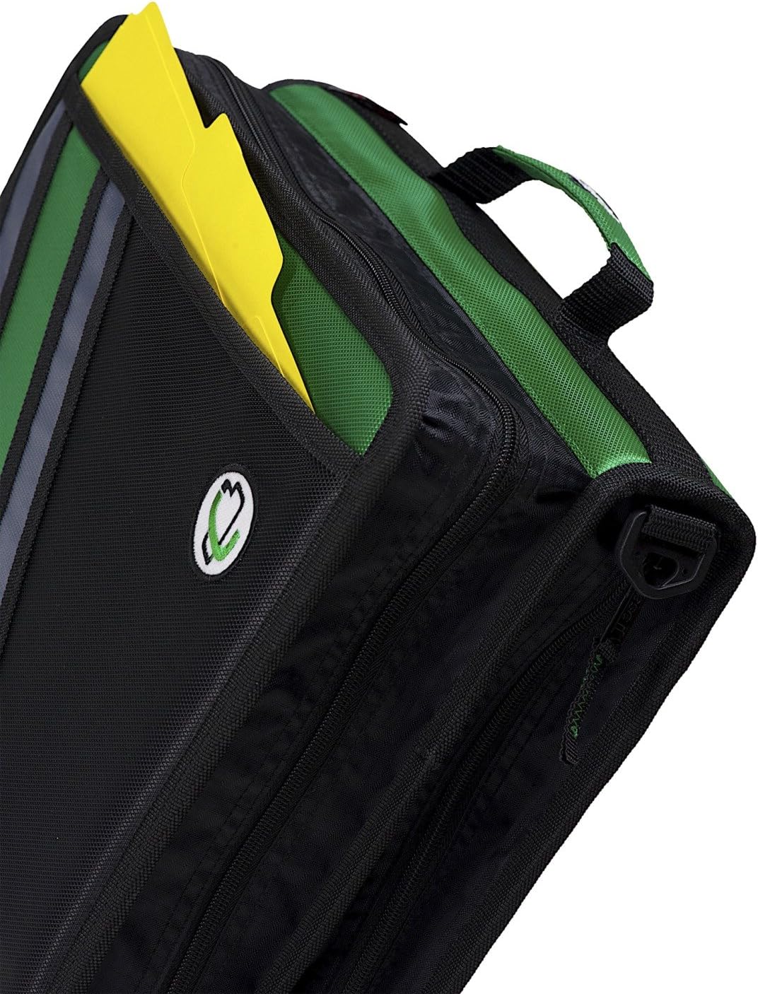 Case-it The Z Shape Zipper Binder - Two Binders in One - Double Sided 1.5 Inch D-Ring - Multiple Pockets - 500 Page Capacity - Comes with Shoulder Strap, Black Z-176