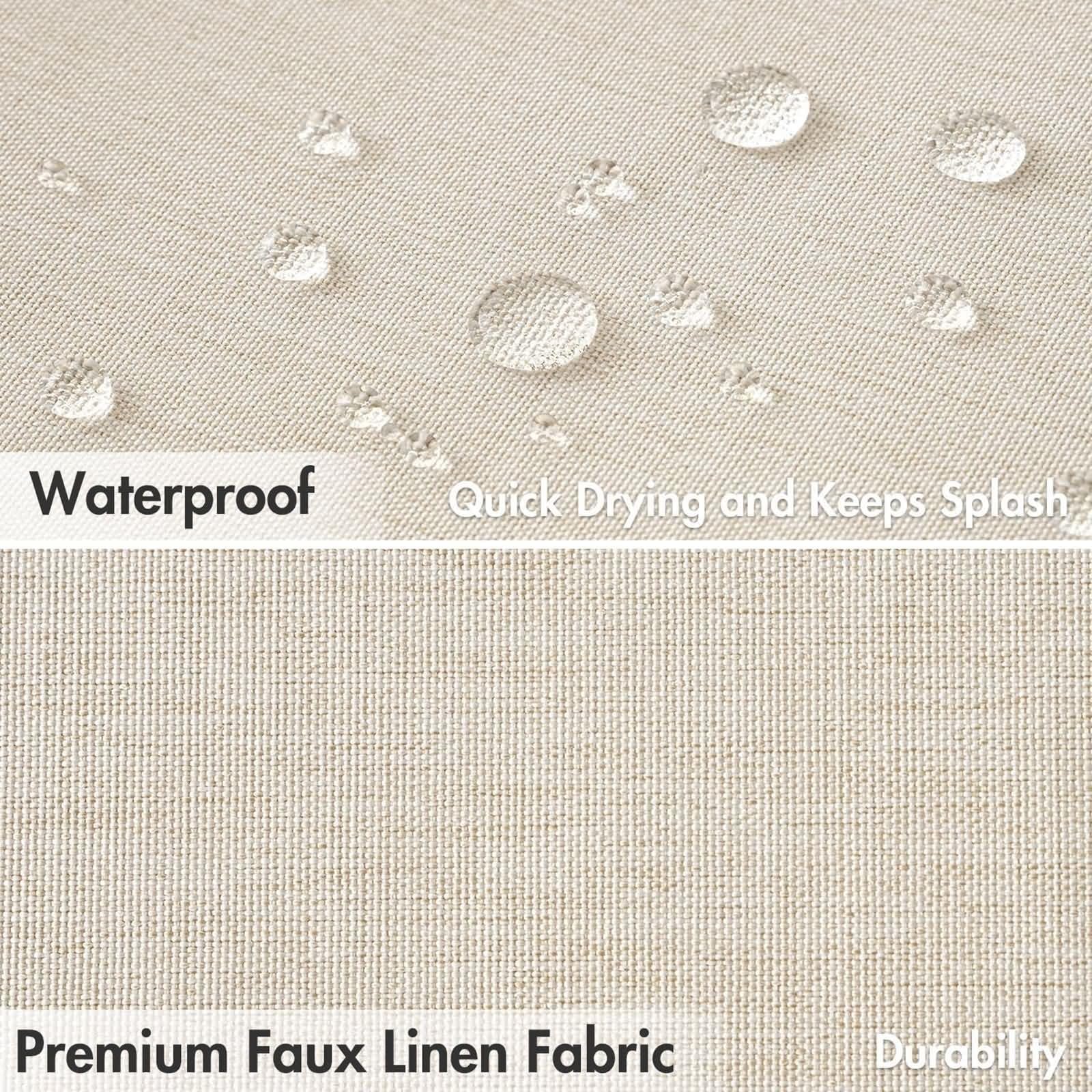 Duschvorhang 180x200cm Polyester Schimmelresistent mit 12 Ringen | Einfarbig Beige mit Schwarz Welle,Wasserabweisende Textilien,Rostfreie Ösen,Blickdicht für Bad Wanne Hotel Ferienwohnung
