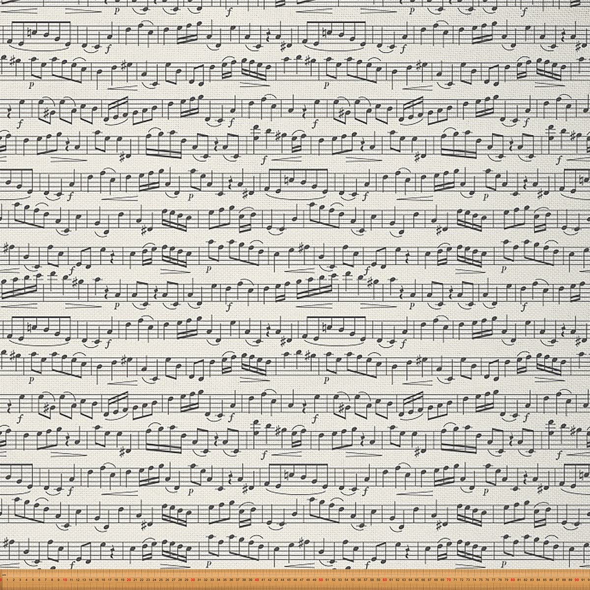 Music Upholstery Fabric for Chairs,Musical Sheet Outdoor Fabric by The Yard,Traditional Music Notes s Melody Fabric for Upholstery and DIY Projects,10 Yards,(L920*W150cm) Beige Black