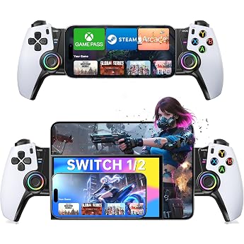 HELLCOOL Handheld Smartphone Handy Controller mit Hall Joysticks f&uuml;r Android/iPhone, kompatibel mit Xbox Cloud/Steam Link/GeF