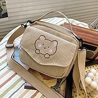 Vista 5 de Bolsos cruzados para mujer, bolso de pana para hombro, bolso lindo para viajes, compras y uso diario